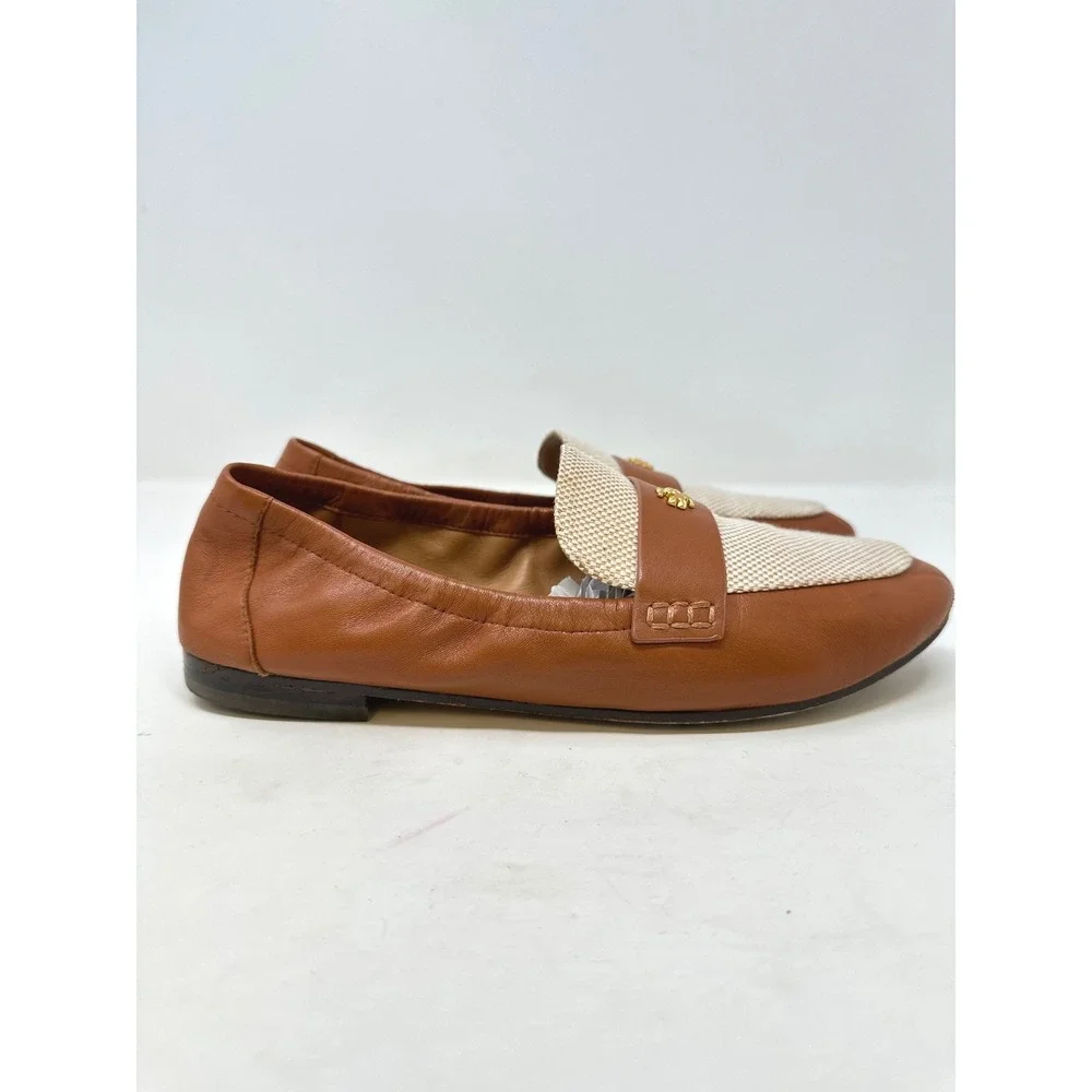 Tory Burch Ballet Loafer Brown Leather 7 - Picture 6 of 8